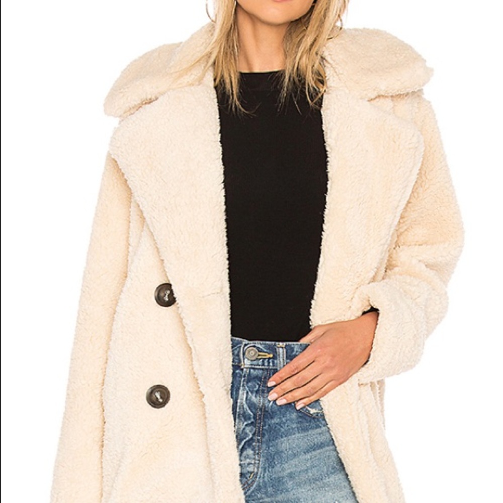 Free people notched teddy peacoat size small!
